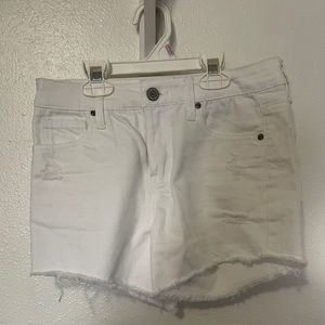 White jean shorts